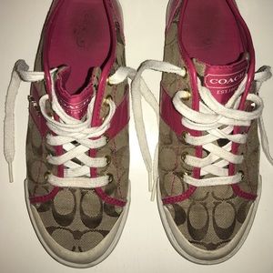 Pink Coach Tie Sneakers